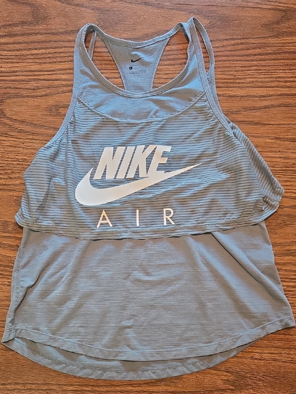 Nike Women's Air Layered Racerback Tank in Light Gray-Blue